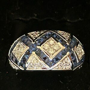 Diamonds 💎 Genuine Elegant 925 Stamped Sterling Silver 💙Women's RingVintage Sz5